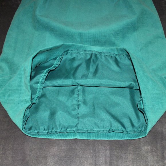 Vintage Corduroy Jumper Dress Medium Large Green Sleeveless Handmade Midi Dress - Picture 5 of 9